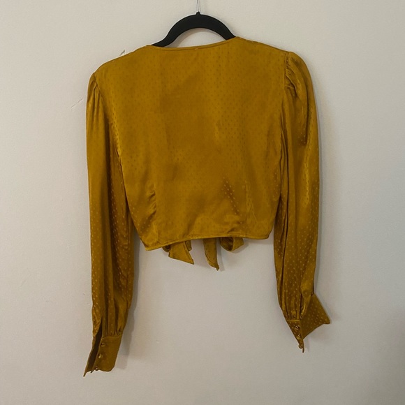 Wilfred Aritzia Gold Crop Top - Picture 5 of 10